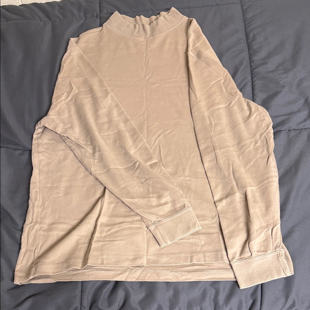 Roundtree & Yorke Beige Cotton Turtleneck